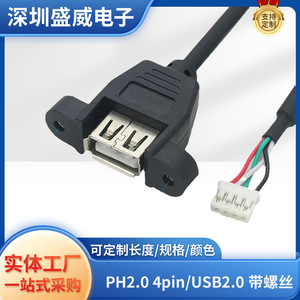 สายเคเบิล Ph2.0 เป็น USB พร้อมหูฟัง สายทองแดงสีดำ ขั้วต่ออะแดปเตอร์แบบฉีดขึ้นรูป - Product Image 4