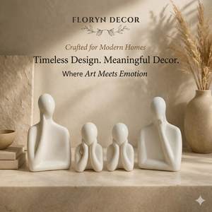 Collection de Statues en Céramique Faite à la Main « Famille Blanche » – Figurines Art Déco Modernes pour Décoration Élégante de Table et Cadeau d'Anniversaire - Product Image 4