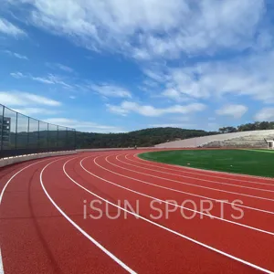 IAAF พื้นผิวสนามกีฬาในสนามเด็กเล่นวัสดุลายตารางกีฬาเม็ดยาง EPDM สำหรับวิ่งในระบบแซนวิช