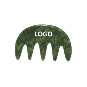 Masseur de tête en jade : Peigne de massage en jade, outil de massage des points de pression, masseur Gua Sha chinois pour le cuir chevelu, le <span class=keywords><strong>visage</strong></span>, les bras, les pieds - Product Image 2