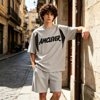 T-shirt de sublimation vierge pour homme AMLClever de haute qualité, en nylon à séchage rapide, personnalisable avec logo, idéal pour le sport estival (vente en gros)