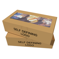 Scatole di spedizione in carta Kraft ondulate con Pvc Pet plastica trasparente finestra comoda scatola di imballaggio in carta pieghevole