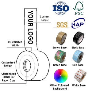 Custom Colored Logo Eco Friendly Water Activate Wet Bufflalo Paper <strong>Tape</strong> Reinforced Printed Kraft Paper With Logo - Product Image 4