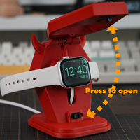 Support de montre Apple en forme de diable mignon-support imprimé en 3D pour la série IWatch, organisateur de bureau unique et élégant
