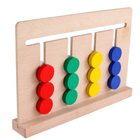 Vierkleurig Fruit Logic Game / 0.3 Dubbelzijdig houten Montessori-leermiddel voor twee doeleinden voor kinderen van 0-7 jaar