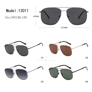 Gafas de Sol de Piloto Rectangulares Unisex, Montura Metálica, Lentes Gris Oscuro, 100% Protección UV para Actividades al Aire Libre, Adultos - Product Image 3