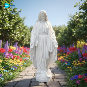 Escultura de Mármol Hecha a Mano, Estatua de <span class=keywords><strong>la</strong></span> Inmaculada Concepción de <span class=keywords><strong>la</strong></span> Virgen María, Figura Religiosa de Tamaño Real para Sala de Estar Interior - Product Image 2