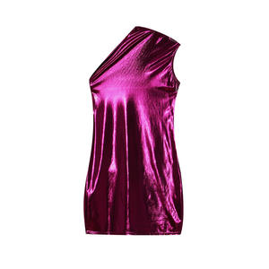 Robe de soirée Viviblook Z0203DS pour femmes, nouvelle robe sexy ajustée, couleur unie, épaules dénudées, sans manches, pour femmes - Product Image 5