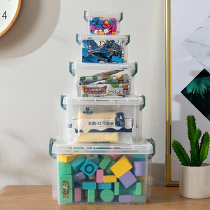 Transparent Storage <b>Box</b> Stackable With Lid For Jewelry Stationery Cosmetics Medicine Dust Protection Rectangle Shape - Product Image 3