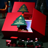 Boîte en carton rigide magnétique personnalisée pour cadeaux de Noël, emballage avec gaufrage et logo imprimé