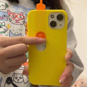 Phong cách mới vui spoof 3D in trượt ngón giữa thời trang Trường hợp với đồ chơi điện thoại di động trường hợp - Product Image 3