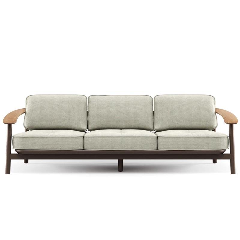 Canapé trois places (alliage d'aluminium, tissu imperméable importé)