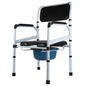 Aluminum Alloy Commode Chair For Elderly And Pregnant Women Thickened Foldable <b>Shower</b> Seat With Built In Bucket And Non Slip - Product Image 2