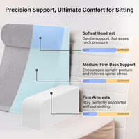 21-Zoll-Lesekissen zum Sitzen im Bett, ergonomisches Keilkissen mit Seitentaschen, abnehmbarer Bezug, Stützkissen für TV