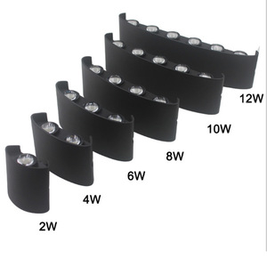 Lámpara de Pared Exterior LED de Aleación de Aluminio 2W-12W Impermeable 3500K Luz Diurna 110-240V para Jardín, Montaje Superficial, Garantía de 10 Años, 20 Grados - Product Image 1