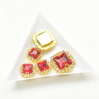 Pierres à griffes en cristal de verre doré de forme carrée à coudre sur des strass pour robe de mariée collier chaussures bijoux accessoires de bricolage