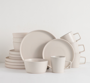 ชุดอาหารเย็นเซรามิกสีครีมขาวพร้อมส่งขายส่ง, ชุดภาชนะสโตนแวร์สำหรับร้านอาหารและโรงแรม, ใช้กับไมโครเวฟและเครื่องล้างจานได้ - Product Image 1