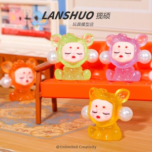 Llavero de resina Lanshuo con mini muñeco que brilla en la oscuridad, juguete de peluche para niños de 5 a 7 años, versión Q, accesorios de plástico para manualidades. - Product Image 2