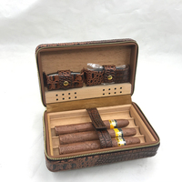 Humidor à cigares portable professionnel en cuir, fabriqué à la main en cuir véritable et en cuir PU, étui à cigares