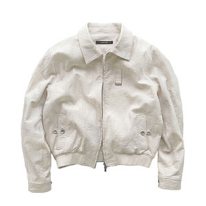 Giacca da Aviatore Elegante da <span class=keywords><strong>Uomo</strong></span>, Stile Retrò, Tinta Unita Bianca, Alta Qualità, Personalizzabile, per Autunno e Inverno - Product Image 1