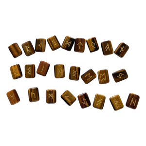 Tiger Eye Raw Stone Divination Fortune <b>Sets</b> Engraved Healing Rune - Product Image 2