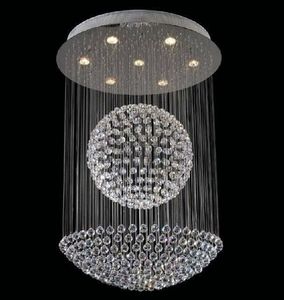 <b>Light</b> Luxury Simple Villa Living Room Chandelier Single Round Ball Dining Room Pendant Round Crystal Chandelier - Product Image 2