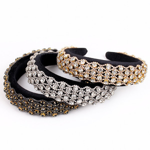 Diademas con Pedrería para Mujer Hua Liyu, Estilo Barroco, Accesorios para el Cabello de Novia, Tocado Decorativo de Malla y Esponja FG0167 - Product Image 3