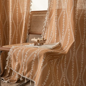 XinLan Vente en gros rideaux <span class=keywords><strong>vert</strong></span> <span class=keywords><strong>sauge</strong></span> pour salon, rideaux floraux semi-transparents Boho 84 pouces de longueur 2 panneaux - Product Image 6