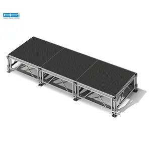 铝制折叠舞台全地形4 'x 12' 室外舞台系统，24 "-48" 高，工业饰面铝制舞台甲板