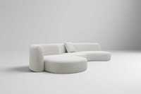 Juego de Sofás de Estilo Cremoso Sabi Wabi, Diseño Curvo Japonés, Tela para Sala de Estar, Combinación Simple para Interiores de Villas, Sofás Grandes para Loft
