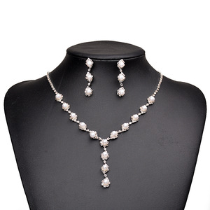 Conjunto de Joyería de Perlas y Diamantes de Imitación para Novia, Accesorios de Moda al por Mayor para Mujeres Elegantes - Product Image 5