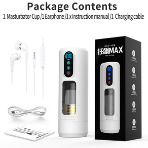 热卖智能数字显示男性推力手淫性玩具3语言语音加热吮吸手淫杯 - Product Image 6