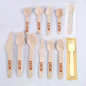Couverts jetables en bois de bouleau biodégradable de luxe, <span class=keywords><strong>fourchette</strong></span>, <span class=keywords><strong>cuillère</strong></span>, <span class=keywords><strong>couteau</strong></span> pour une utilisation en plein air lors de fêtes - Product Image 1