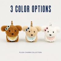 Porte-clés en peluche animal mignon Chien avec lunettes de soleil et bavoir à carreaux, breloque de sac douce, vente en gros, personnalisable OEM ODM
