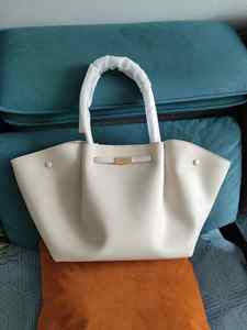 Sac à bandoulière motif litchi grande capacité, style rétro européen et américain, sac fourre-tout polyvalent et tendance pour femme - Product Image 3