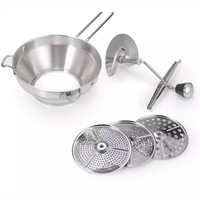 Broyeur alimentaire pour sauce tomate Purée de pommes de terre Purée de pommes de terre JamsMoulin alimentaire en acier inoxydable avec 3 disques de meulage rotatifs