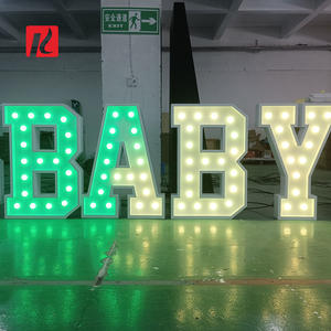 Kexian personalizado Metal grande género revelar fiesta suministros <span class=keywords><strong>Oh</strong></span> bebé 5 pies 4 pies marquesina letras LED iluminar letra gigante - Product Image 4