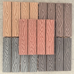 Factory Supply <b>Interlocking</b> 3D Embossed Wood Grain Patio <b>Tiles</b> Wood Plastic Composite DIY <b>Tiles</b> Terrace WPC Decking <b>Tiles</b> - Product Image 1