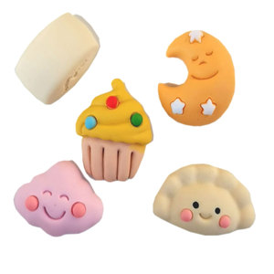 Abalorios de resina con diseño de nubes y estrellas para niña, lazos para el pelo de bebé, Color rosa, azul y amarillo - Product Image 2