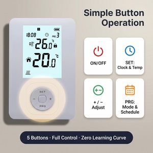 <span class=keywords><strong>Termostato</strong></span> Digitale Wireless Smart Tuya WIFI 86x86mm con Schermo LCD Flessibile <span class=keywords><strong>per</strong></span> Uso Alberghiero, <span class=keywords><strong>per</strong></span> Caldaie a Gas e Sistemi di <span class=keywords><strong>Riscaldamento</strong></span> a Pavimento - Product Image 3
