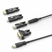 Cable Óptico Activo de Alta Velocidad AOC Negro con Blindaje de Fibra Óptica y PVC, HDTV 2.0, Garantía de 12 Meses, 2M-300M, para Proyector