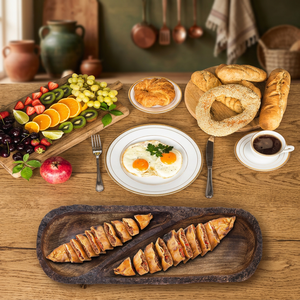 Bols de service décoratifs en bois poli faits à la main, de haute qualité, écologiques, au design classique, pour salades de fruits, pour les fêtes et la table. - Product Image 1
