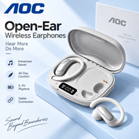 Écouteurs Bluetooth AOC à oreille libre, sans fil, à clip d'oreille, pour le sport, la course, l'extérieur, la remise en forme, avec basses stéréo, vente en gros
