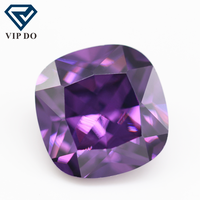 3x3-12x12mm, améthyste/d-améthyste, zircon cubique, pierre précieuse synthétique en vrac, forme de coussin découpée à la machine, pierres de zircone CZ