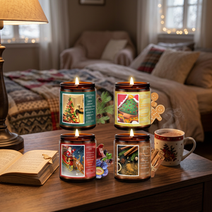 Vela artesanal de cera de soja con forma de espiral de árbol de Navidad de Papá Noel, con efecto de llama parpadeante, para decoración del hogar. - Product Image 3