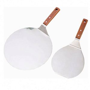 Pala para Pizza Redonda de Acero Inoxidable, Bandeja para Servir Pasteles y Pizzas, Pala Metálica para Pizza con Mango de Madera - Product Image 6