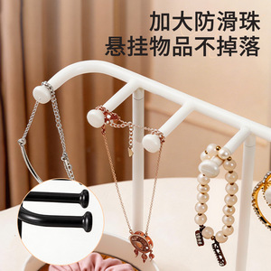 Support à bijoux en forme de cœur, organisateur de colliers, bracelets et boucles d'oreilles, plateau de rangement avec base en bois pour l'affichage des bijoux - Product Image 4