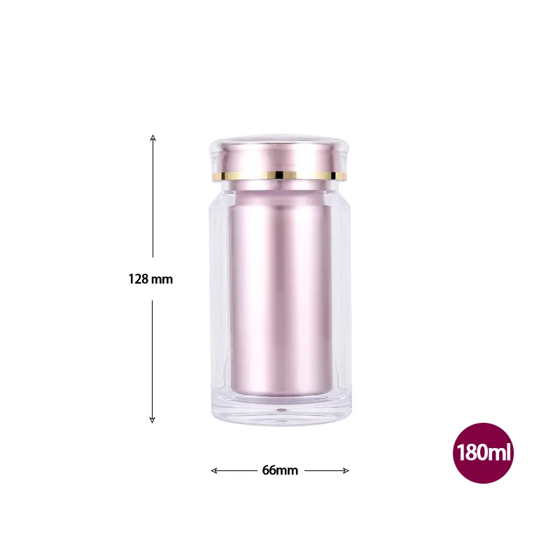 180 ml stampa rosa su contenitore flaconi di plastica per Capsule di medicina per imballaggi eleganti