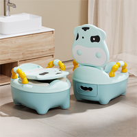 Siège de toilette portable en plastique pour enfants, pot de sécurité pour bébé avec motif animal, marchepied d'intérieur pour l'apprentissage de la propreté des enfants