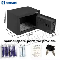 Safewell Digitaler Elektronischer Safe mit Tastatur 3mm Stahltür Sicherheitstresor für Zuhause Büro Hotel Schutz für Bargeld Schmuck